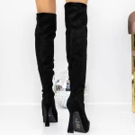 Cizme Dama cu Toc subtire si Platforma 3XKK51 Negru » meishop.life