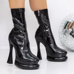 Botine Dama cu Toc subtire si platforma 3ZW6 Negru » meishop.life