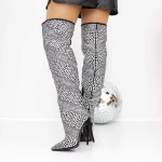 Cizme Dama cu Toc subtire 3ZW2 Negru » meishop.life