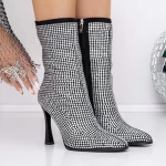 Botine Dama cu Toc subtire 3ZW3 Negru » meishop.life
