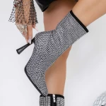 Botine Dama cu Toc subtire 3ZW3 Negru » meishop.life