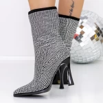 Botine Dama cu Toc subtire 3ZW3 Negru » meishop.life