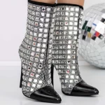 Botine Dama cu Toc subtire 3ZW8 Negru » meishop.life