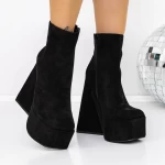 Botine Dama cu Toc gros si platforma 3QF8 Negru » meishop.life
