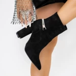 Botine Dama cu Toc gros 3XKK29 Negru » meishop.life