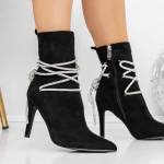 Botine Dama cu Toc subtire 3XKK30 Negru » meishop.life