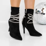 Botine Dama cu Toc subtire 3XKK30 Negru » meishop.life