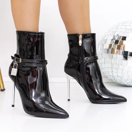 Botine Dama cu Toc subtire 3XKK31 Negru » meishop.life