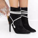 Botine Dama cu Toc subtire 3XKK32 Negru » meishop.life