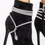 Botine Dama cu Toc subtire 3XKK32 Negru » meishop.life
