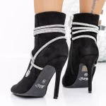 Botine Dama cu Toc subtire 3XKK32 Negru » meishop.life