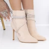Botine Dama cu Toc subtire 3XKK32 Bej | Mei