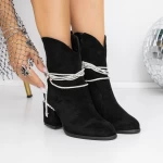 Botine Dama cu Toc gros 3JF11 Negru » meishop.life