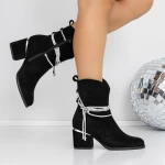 Botine Dama cu Toc gros 3JF11 Negru » meishop.life