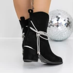 Botine Dama cu Toc gros 3JF11 Negru » meishop.life