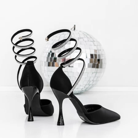 Pantofi cu Toc subtire 3XKK60 Negru » meishop.life