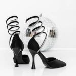 Pantofi cu Toc subtire 3XKK60 Negru » meishop.life