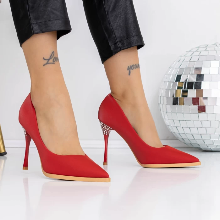 Pantofi Stiletto 3DC27 Rosu » meishop.life