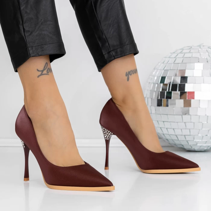 Pantofi Stiletto 3DC27 Visiniu » meishop.life