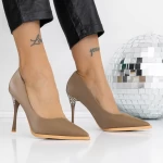 Pantofi Stiletto 3DC27 Kaki » meishop.life