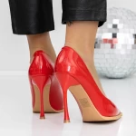 Pantofi Stiletto 3DC39 Rosu » meishop.life