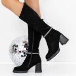 Cizme Dama cu Toc gros 3C9 Negru » meishop.life
