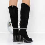 Cizme Dama cu Toc gros 3C9 Negru » meishop.life