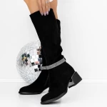 Cizme Dama cu Toc gros 3C11 Negru » meishop.life