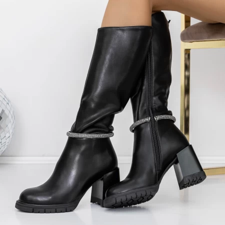 Cizme Dama cu Toc gros 3C9 Negru » meishop.life