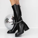 Cizme Dama cu Toc gros 3C9 Negru » meishop.life