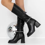 Cizme Dama cu Toc gros 3C9 Negru » meishop.life