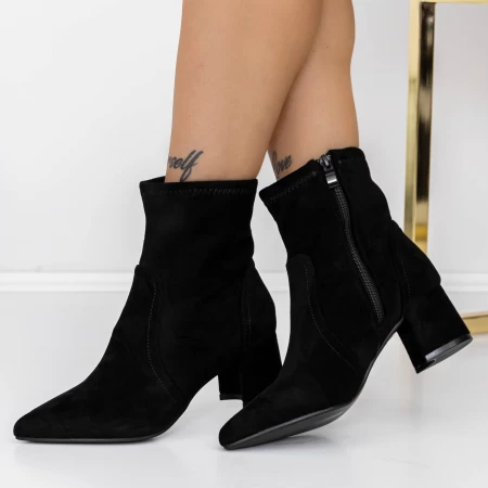 Botine Dama cu Toc gros 3ZYT2 Negru » meishop.life