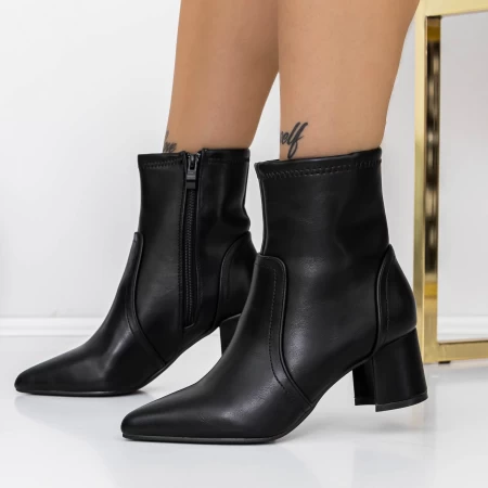 Botine Dama cu Toc gros 3ZYT2 Negru » meishop.life
