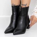 Botine Dama cu Toc gros 3ZYT2 Negru » meishop.life