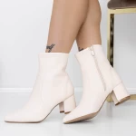 Botine Dama cu Toc gros 3ZYT2 Bej deschis » meishop.life
