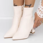 Botine Dama cu Toc gros 3ZYT2 Bej deschis » meishop.life