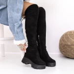 Cizme Dama cu Platforma 3WL53 Negru » meishop.life