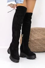 Cizme Dama cu Platforma 3WL53 Negru » meishop.life