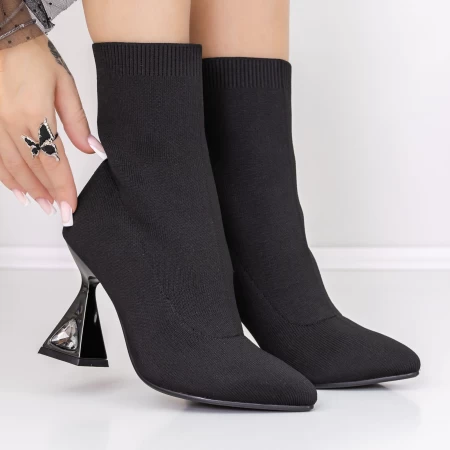 Botine Dama cu Toc gros 3C2 Negru » meishop.life
