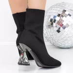 Botine Dama cu Toc gros 3C2 Negru » meishop.life