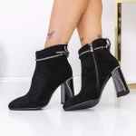 Botine Dama cu Toc gros si platforma 3C3 Negru » meishop.life