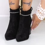 Botine Dama cu Toc gros si platforma 3C3 Negru » meishop.life