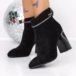 Botine Dama cu Toc gros si platforma 3C3 Negru » meishop.life