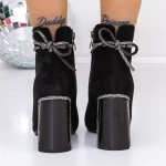 Botine Dama cu Toc gros si platforma 3C3 Negru » meishop.life