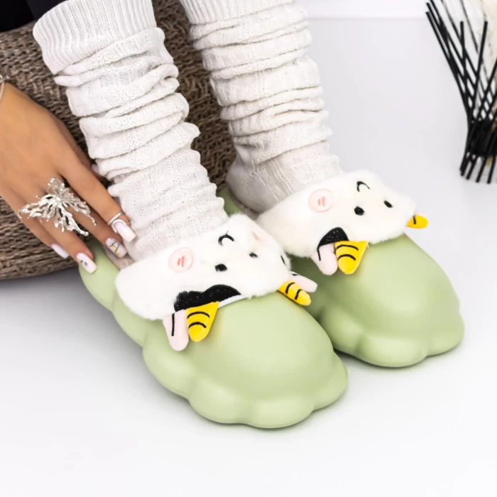 Papuci Dama de Casa W-23 Verde » meishop.life