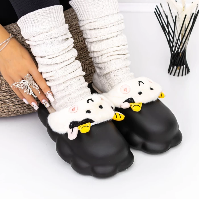 Papuci Dama de Casa W-23 Negru » meishop.life