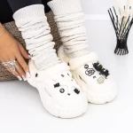Papuci Dama de Casa A241-2 Alb » meishop.life