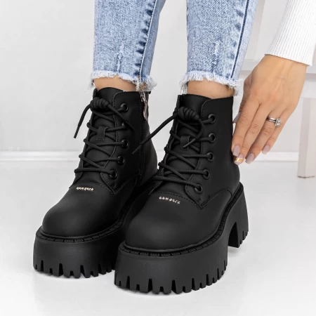 Ghete Dama cu Platforma 3YJ10 Negru » meishop.life