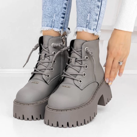 Ghete Dama cu Platforma 3YJ10 Gri » meishop.life