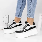 Pantofi Sport Dama cu Platforma 3WL70 Negru » meishop.life